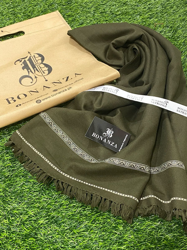 Bonanza Satrangi Mens Winter Shawl ♦️♦️ 08 Olive Green